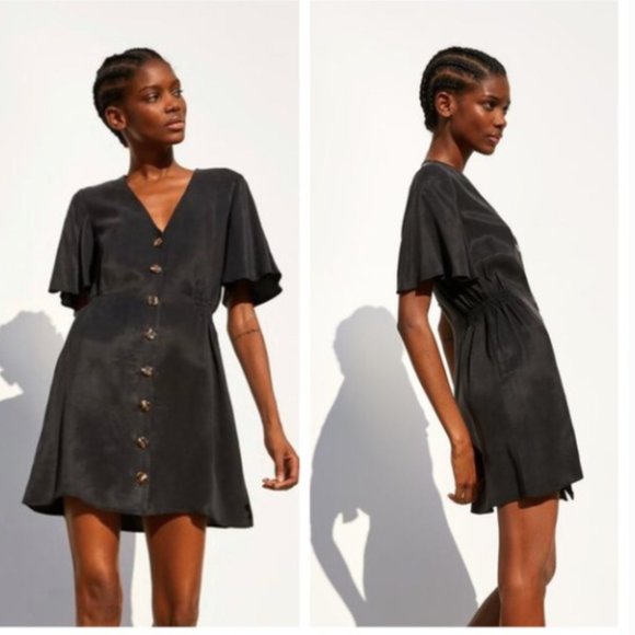 Zara Dresses & Skirts - Zara Black Buttoned Mini Dress